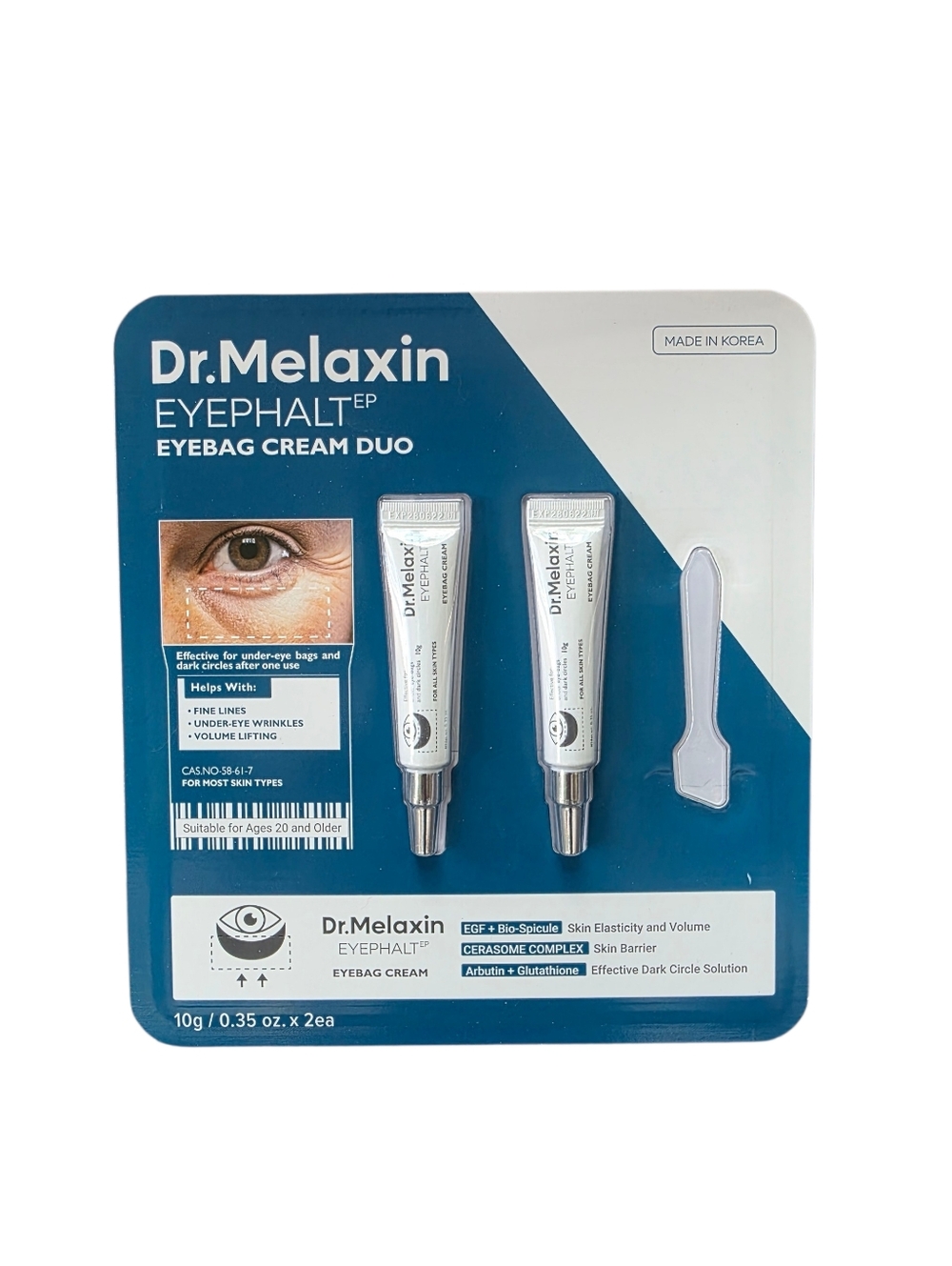 Dr. Melaxin Eyephalt Eyebag Cream Duo 10g/0.35 oz x 2 each Exp 06/22/2028 NIP
